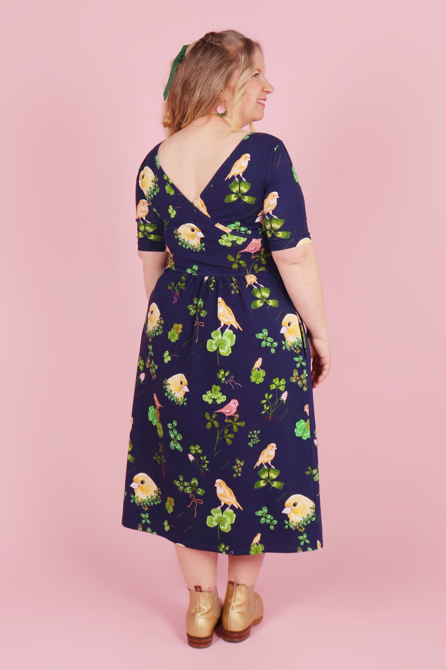 Winnie Reversible Dress Canaries and Clover