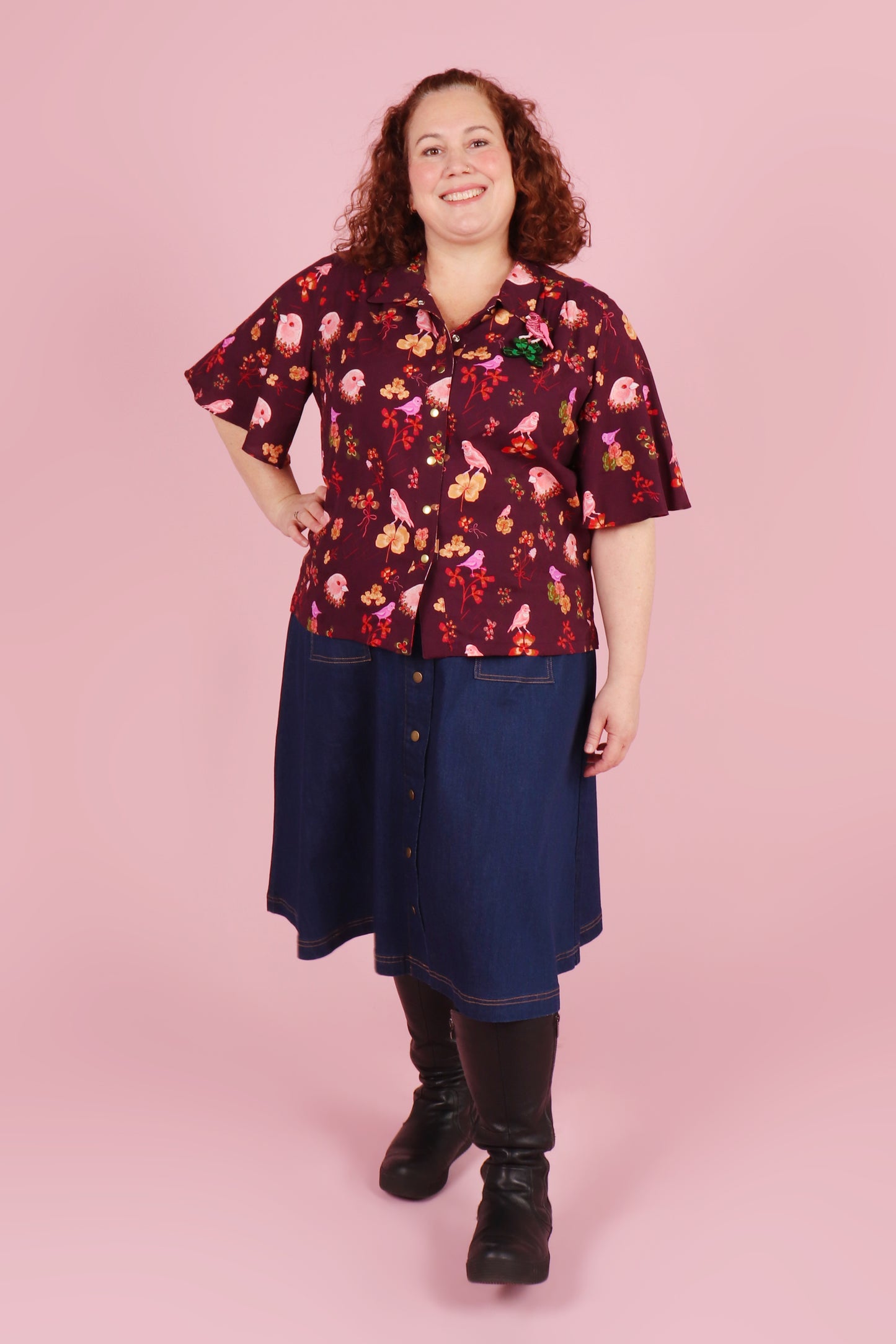 Beatrix Shirt Canaries and Clover