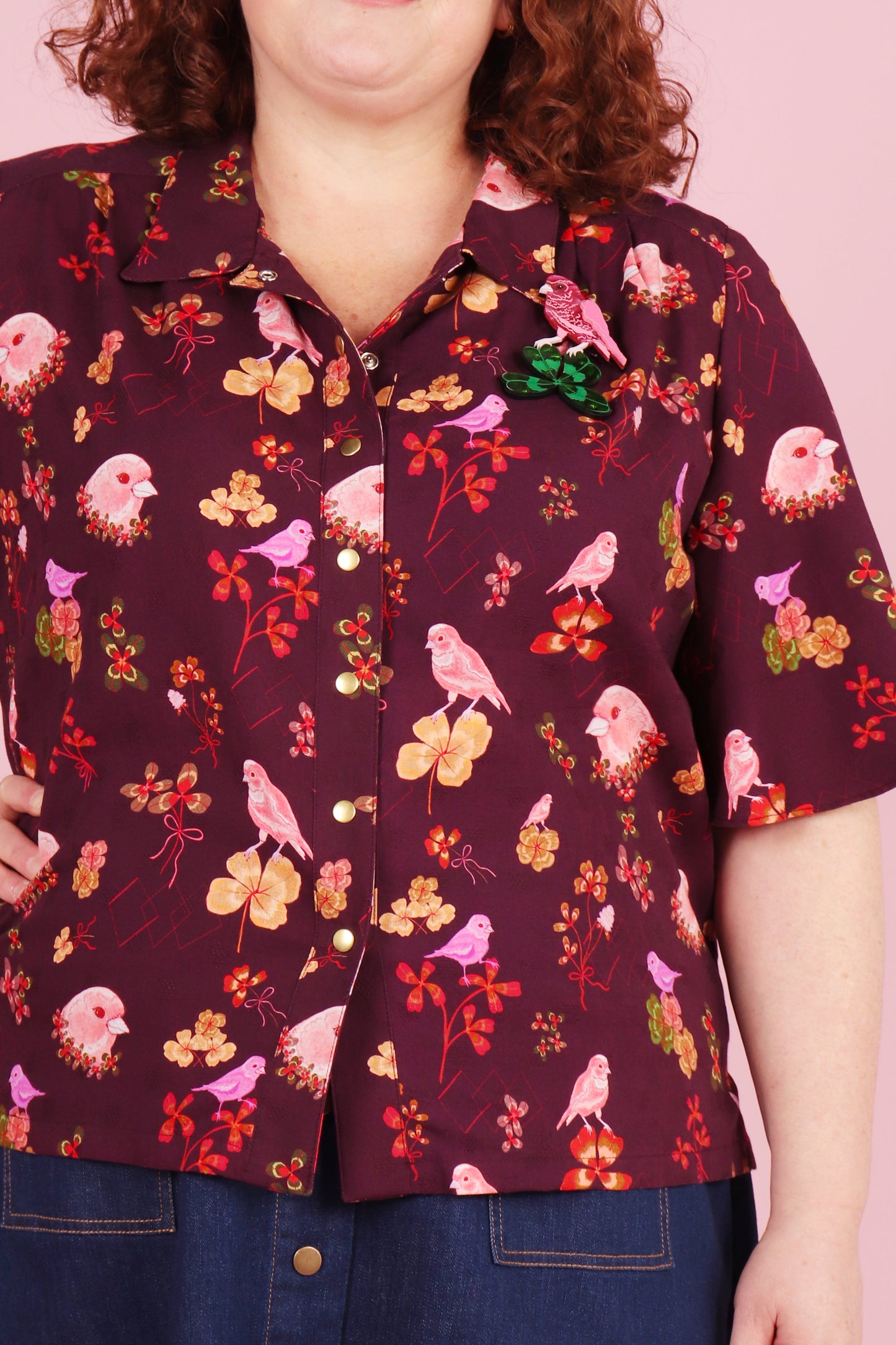 Beatrix Shirt Canaries and Clover