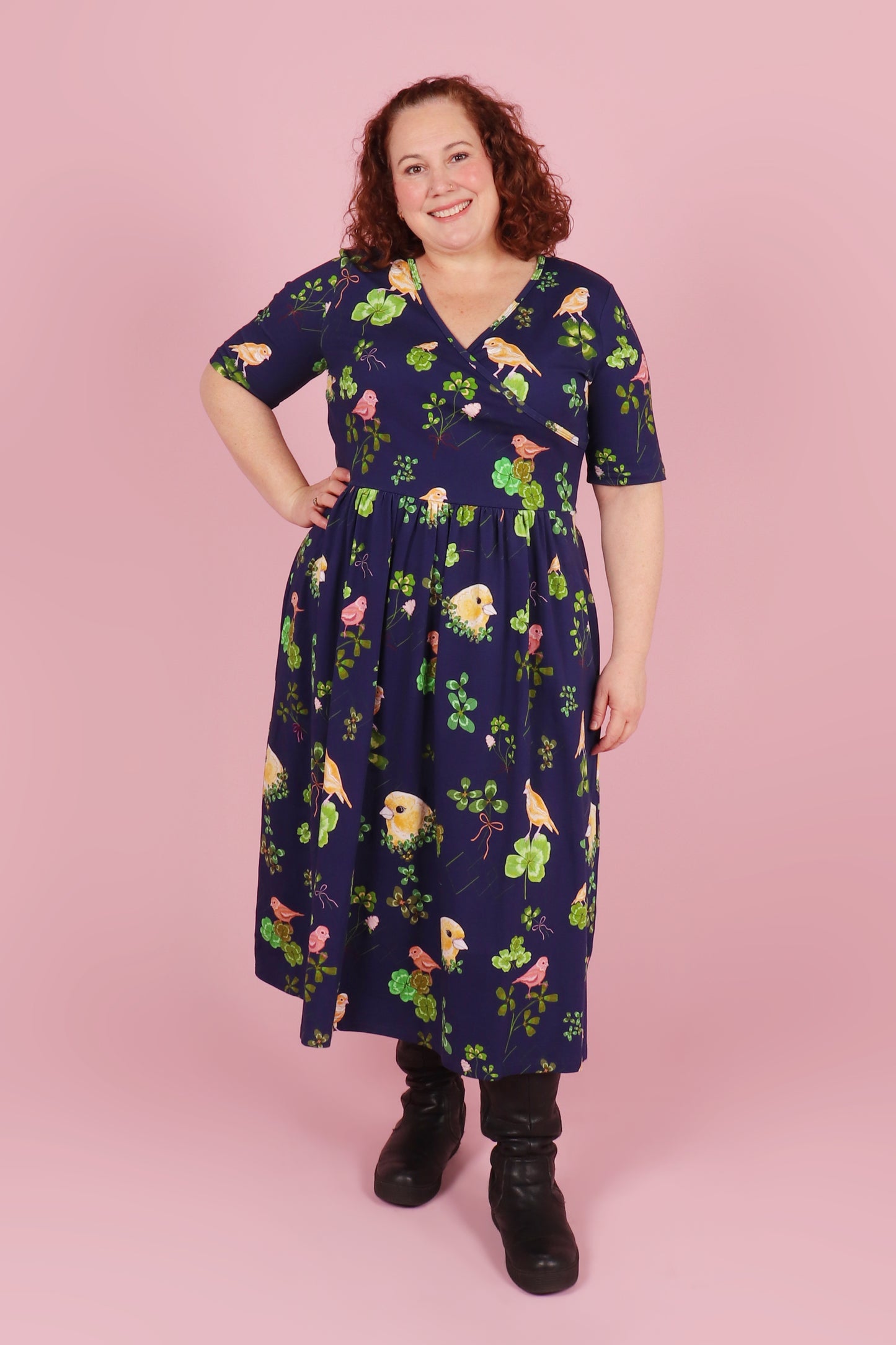 Winnie Reversible Dress Canaries and Clover