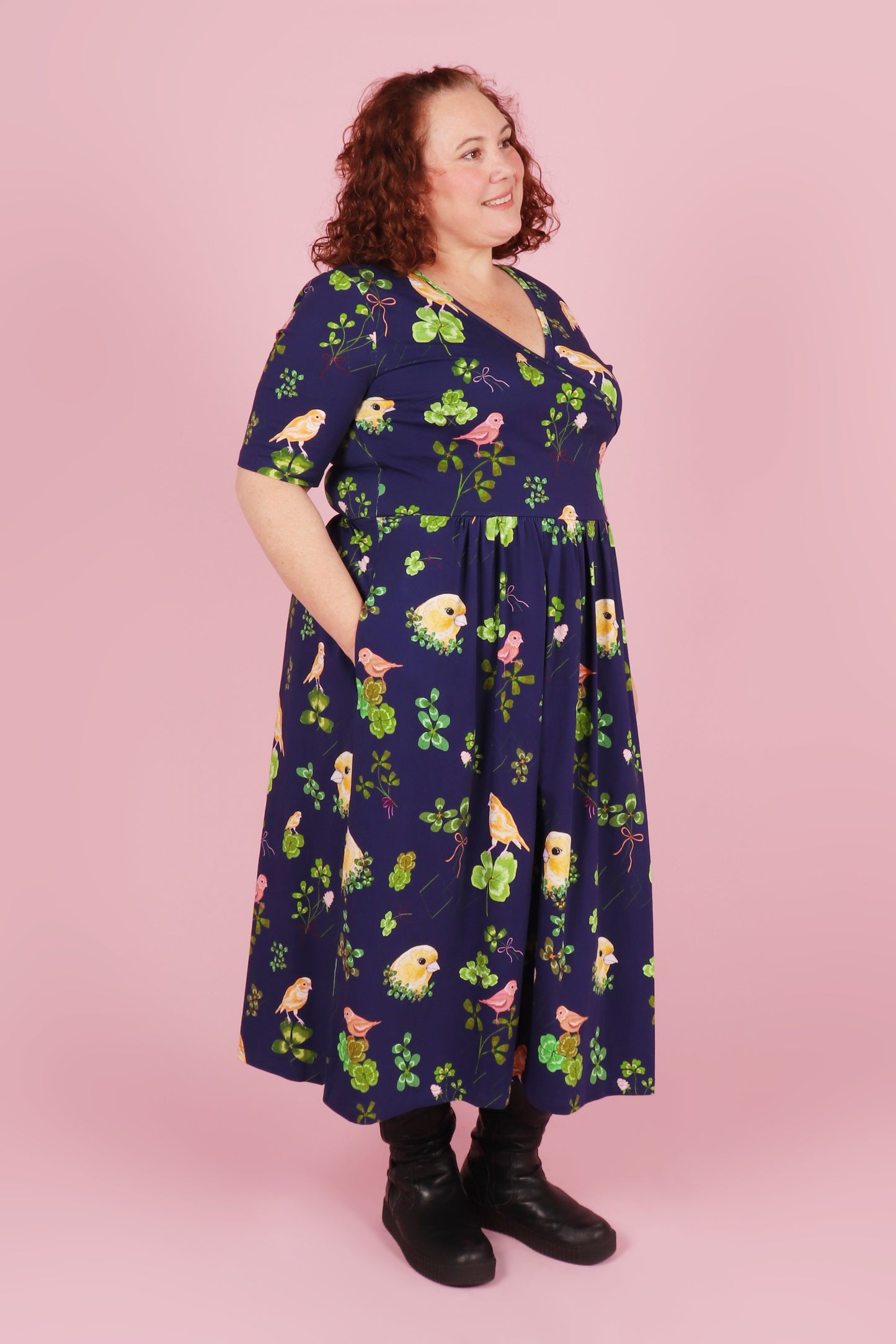 Winnie Reversible Dress Canaries and Clover