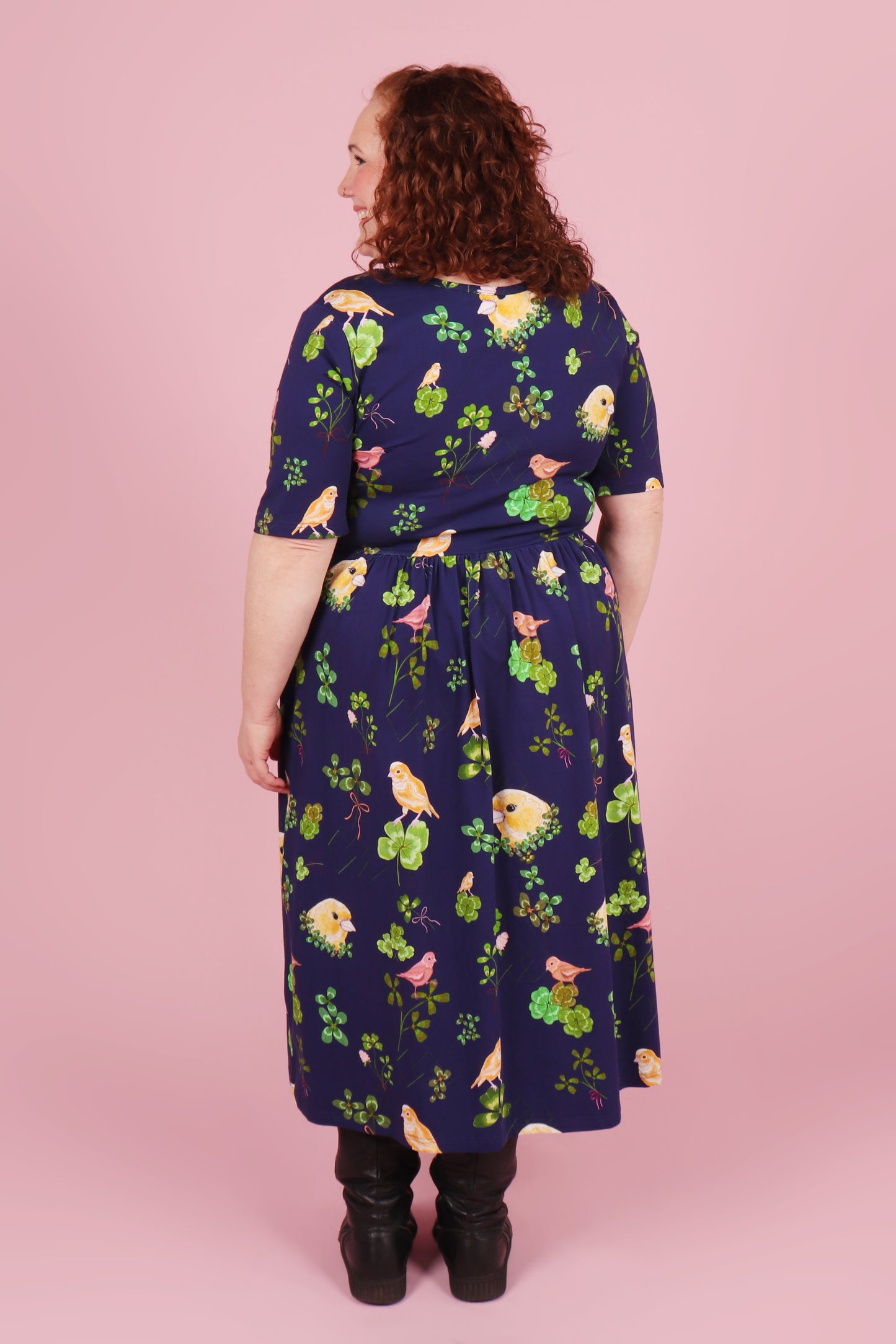 Winnie Reversible Dress Canaries and Clover