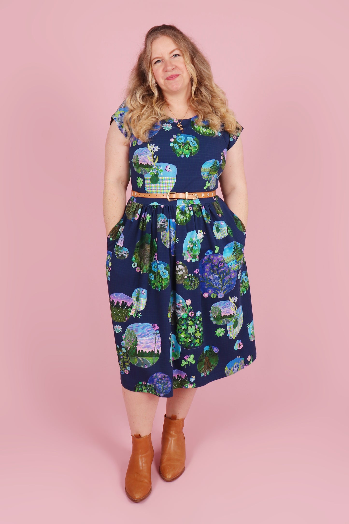 Jessie Jersey Midi Dress Whimsical Portals