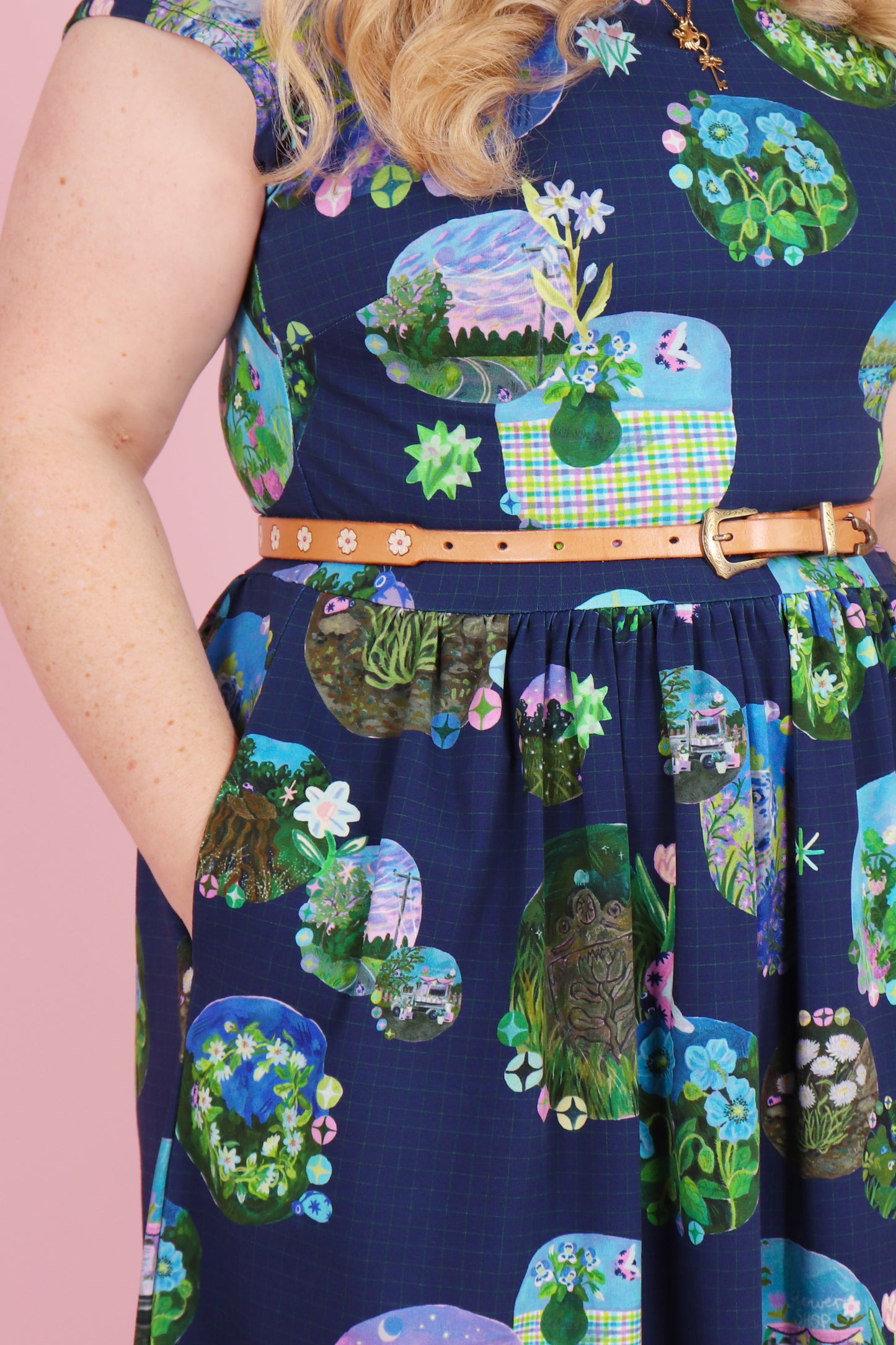 Jessie Jersey Midi Dress Whimsical Portals