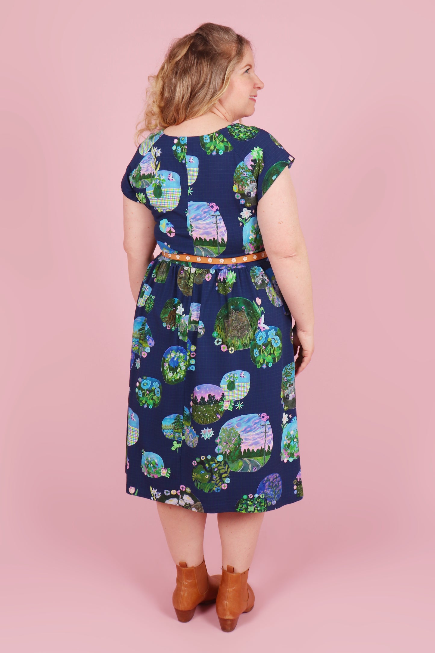 Jessie Jersey Midi Dress Whimsical Portals