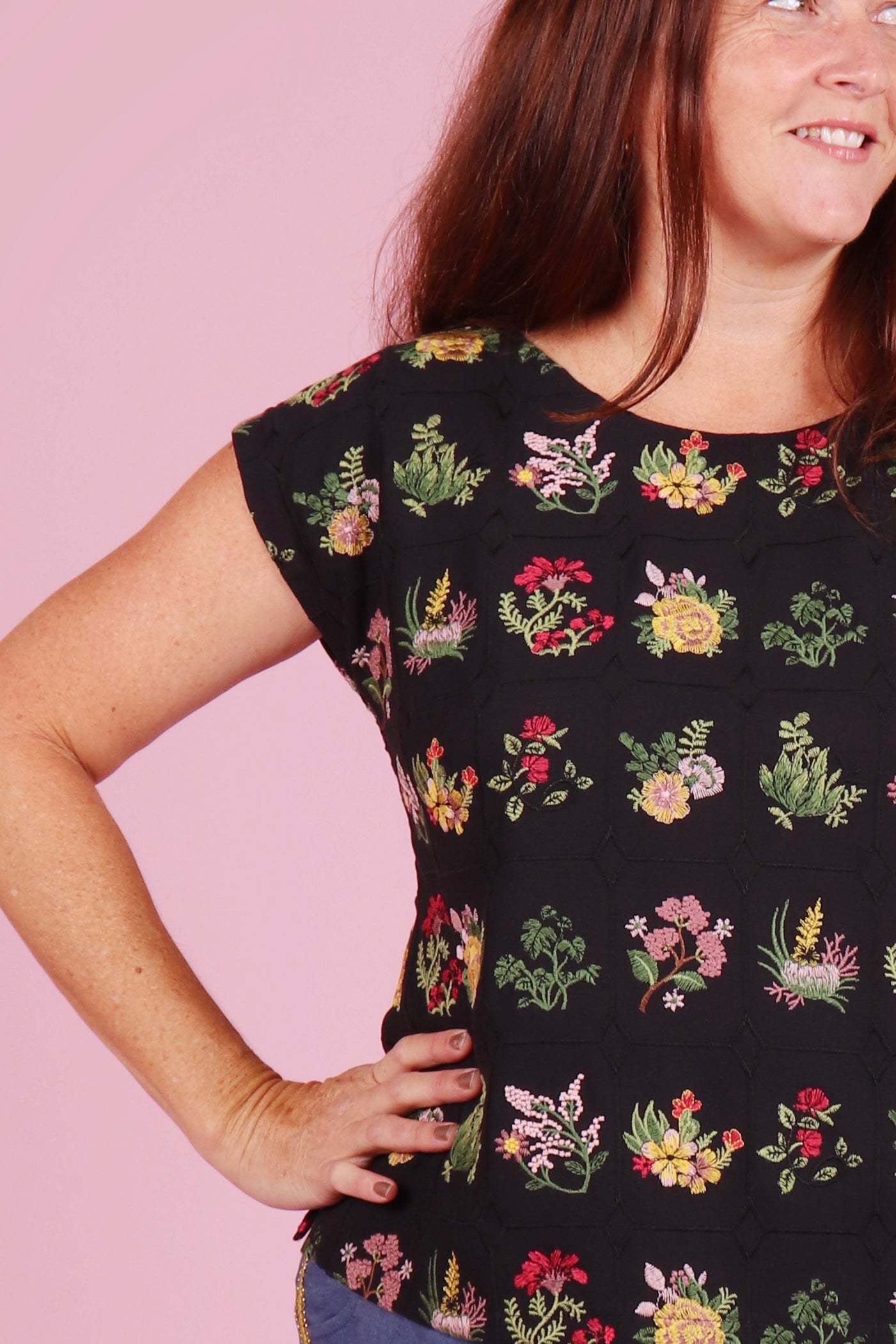Lulu Top Summer Botany Black