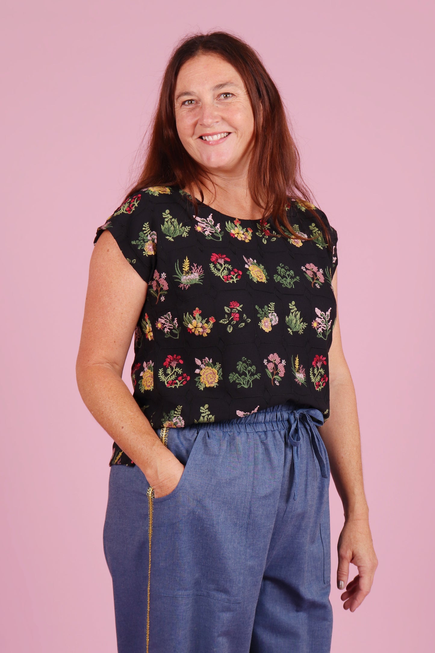 Lulu Top Summer Botany Black