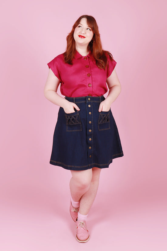 Trixie Shirt Fuchsia Linen