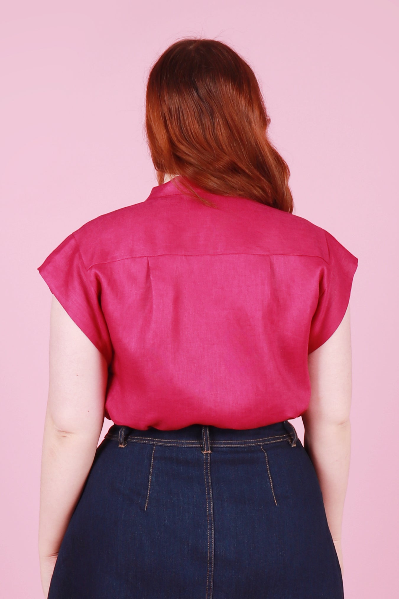 Trixie Shirt Fuchsia Linen