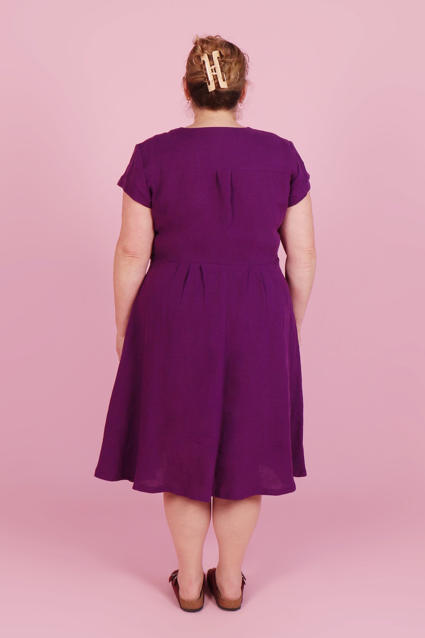 Saski Dress Blackberry Linen