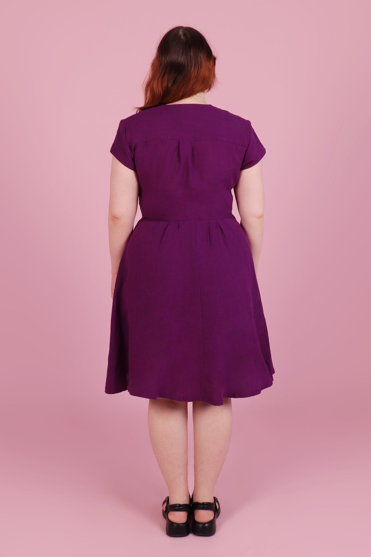 Saski Dress Blackberry Linen