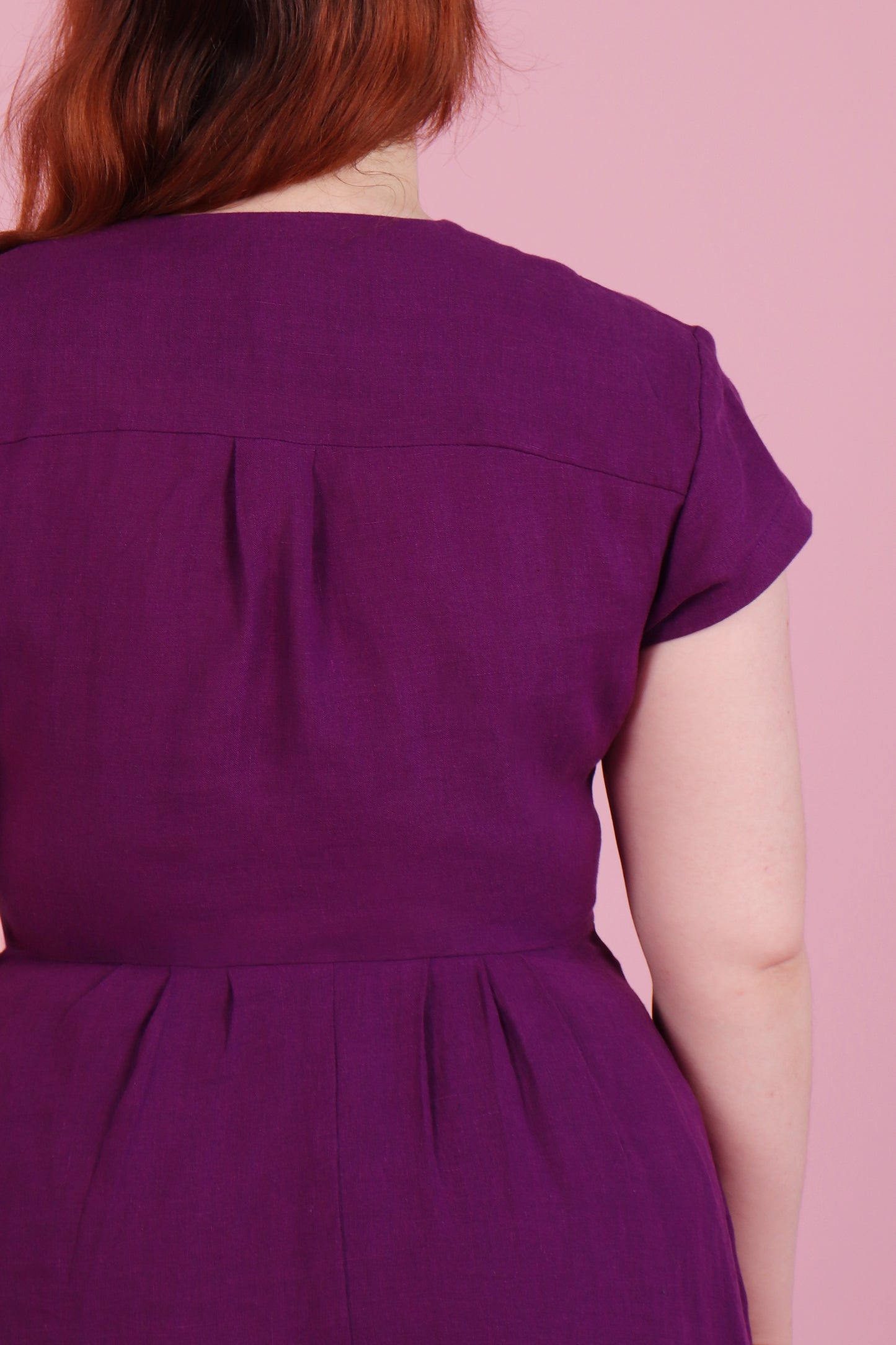 Saski Dress Blackberry Linen