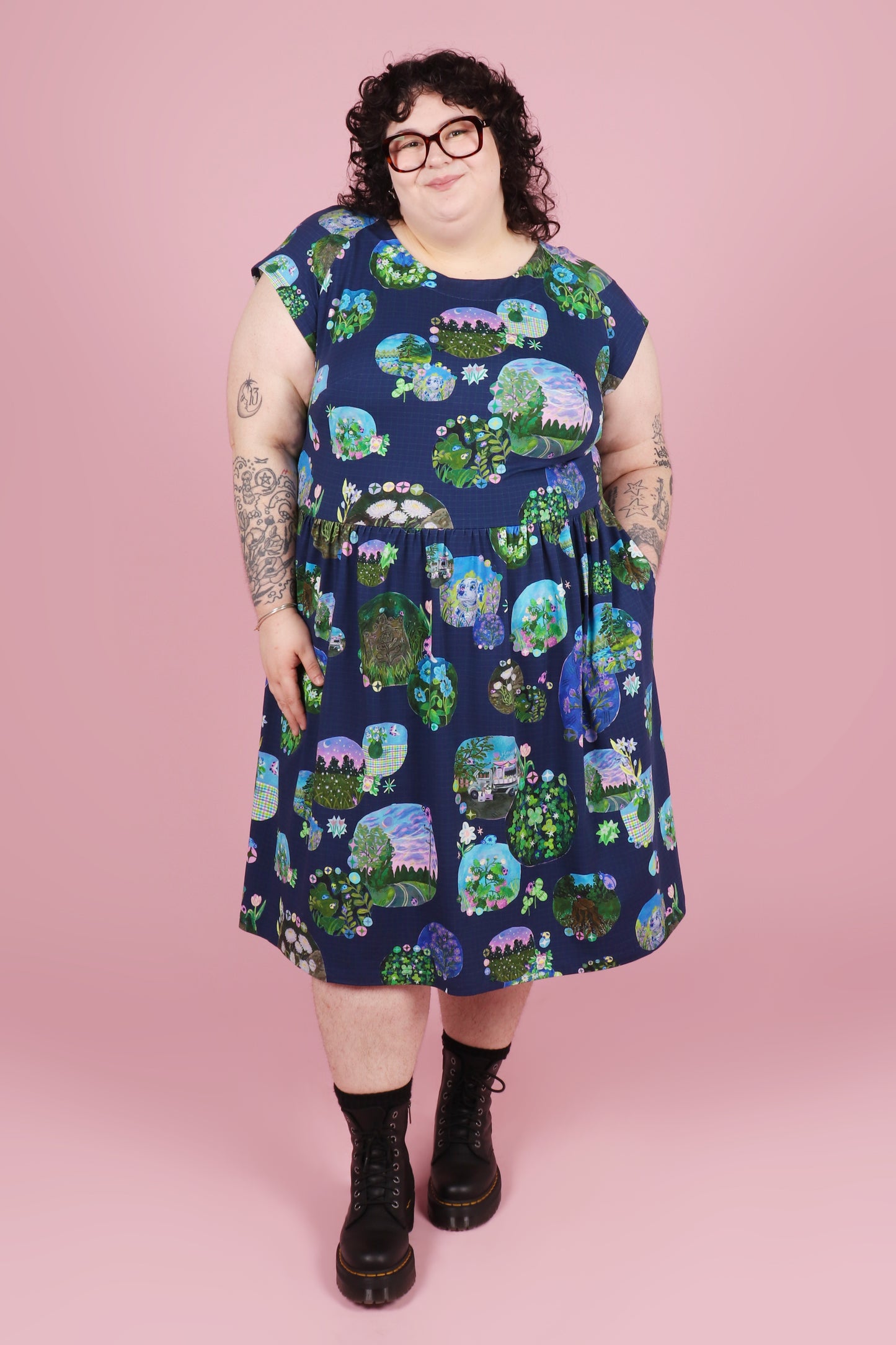 Jessie Jersey Midi Dress Whimsical Portals