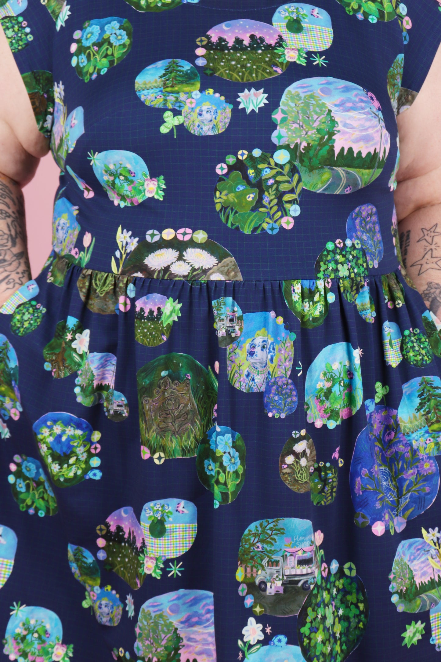 Jessie Jersey Midi Dress Whimsical Portals