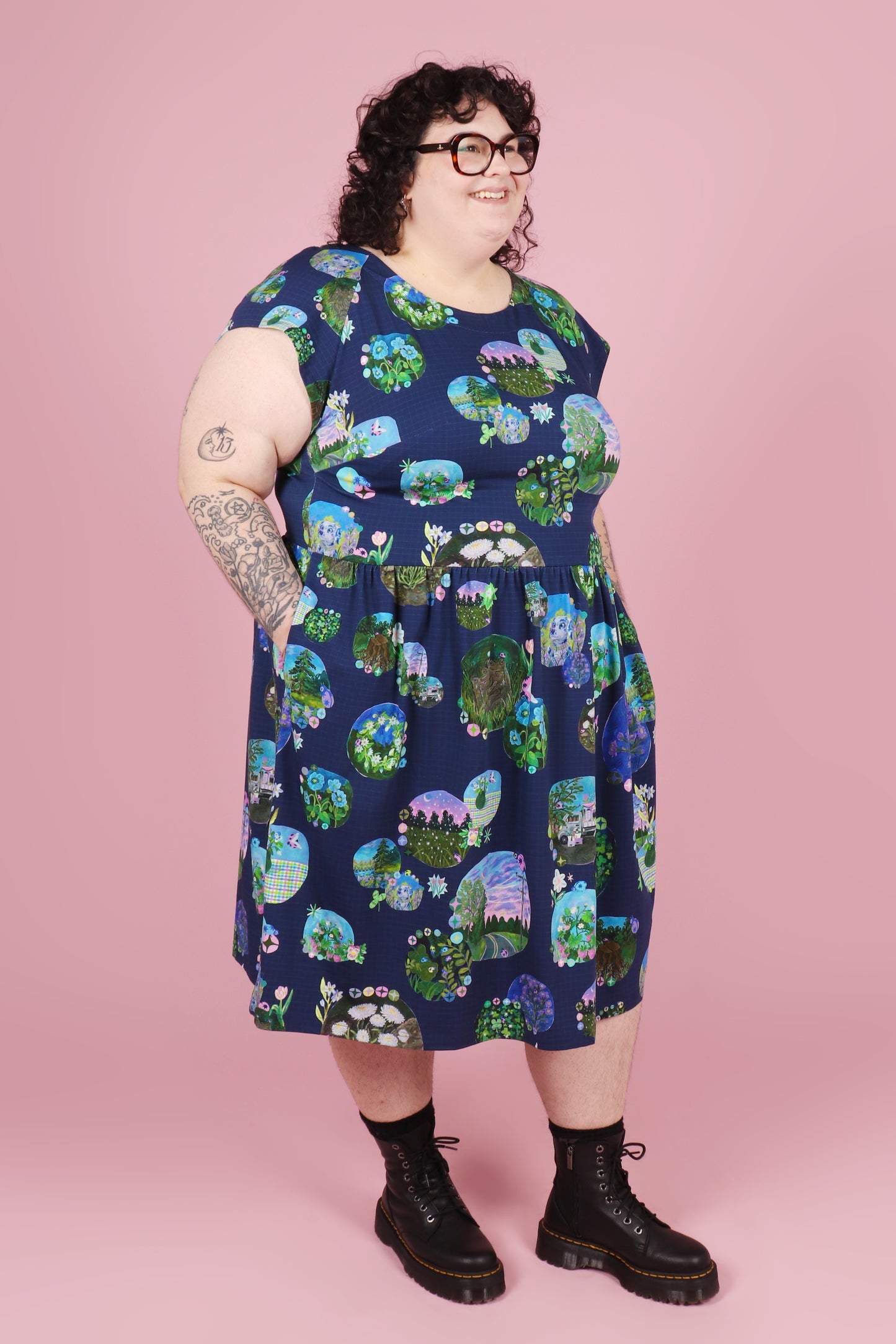 Jessie Jersey Midi Dress Whimsical Portals