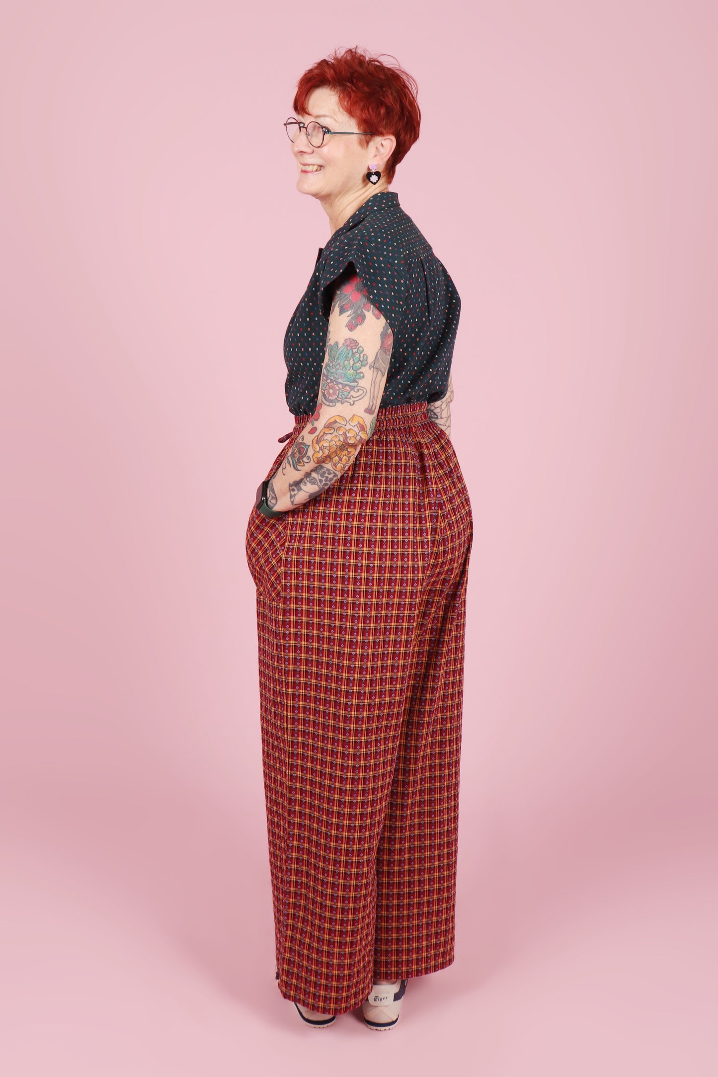 Paloma Pants Rose Plaid