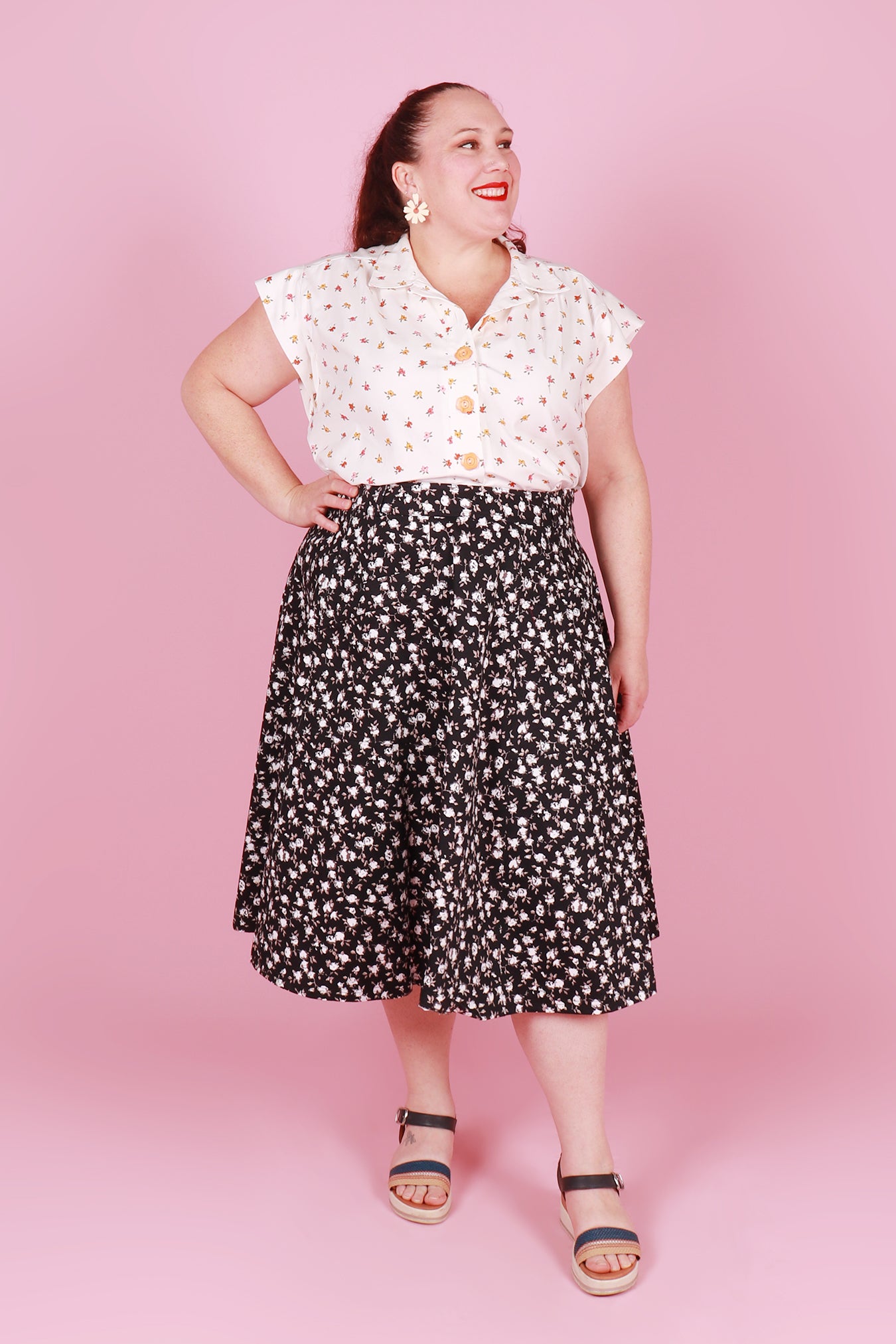 Paige Skirt Midnight Blossom