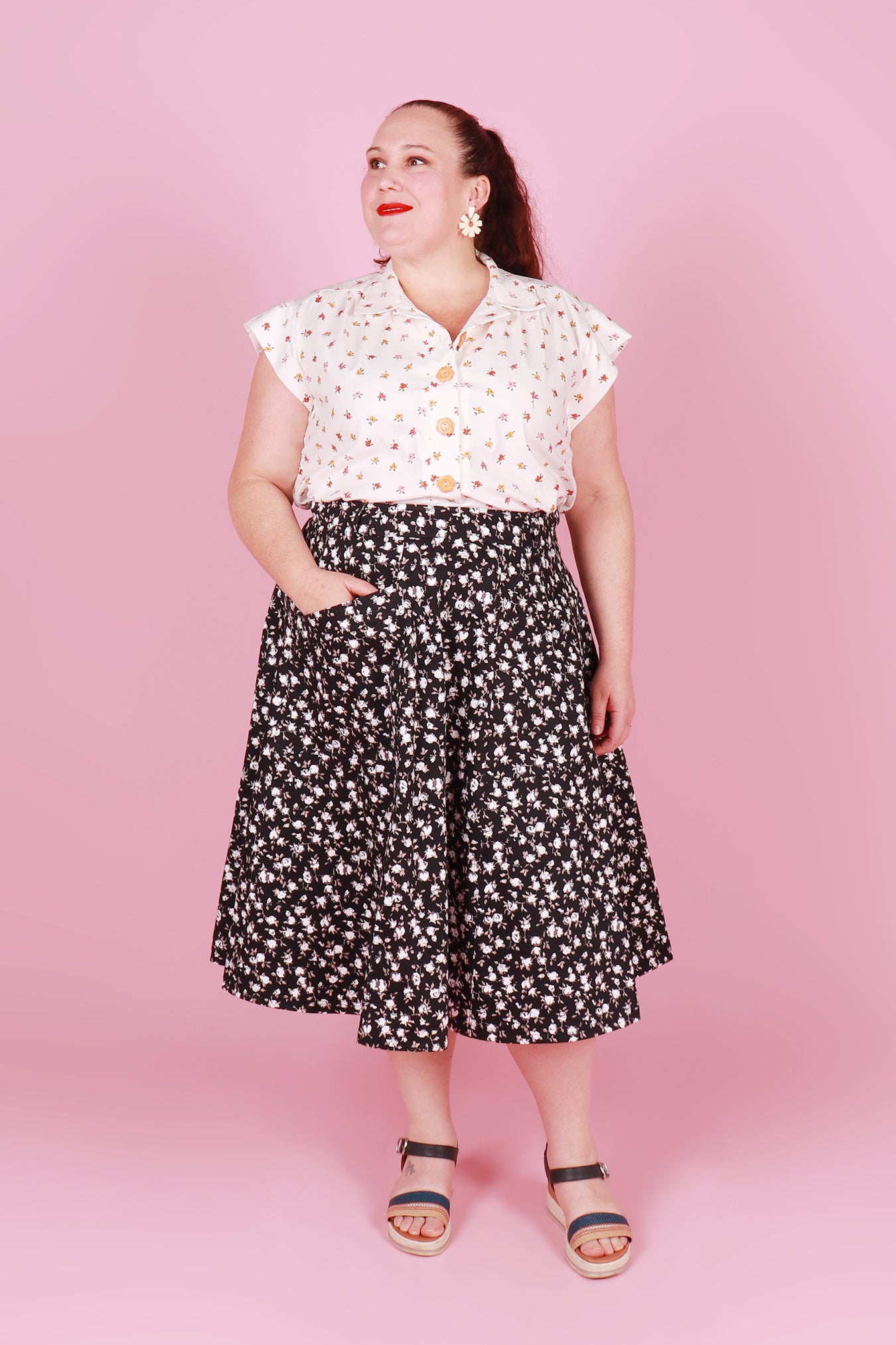 Paige Skirt Midnight Blossom