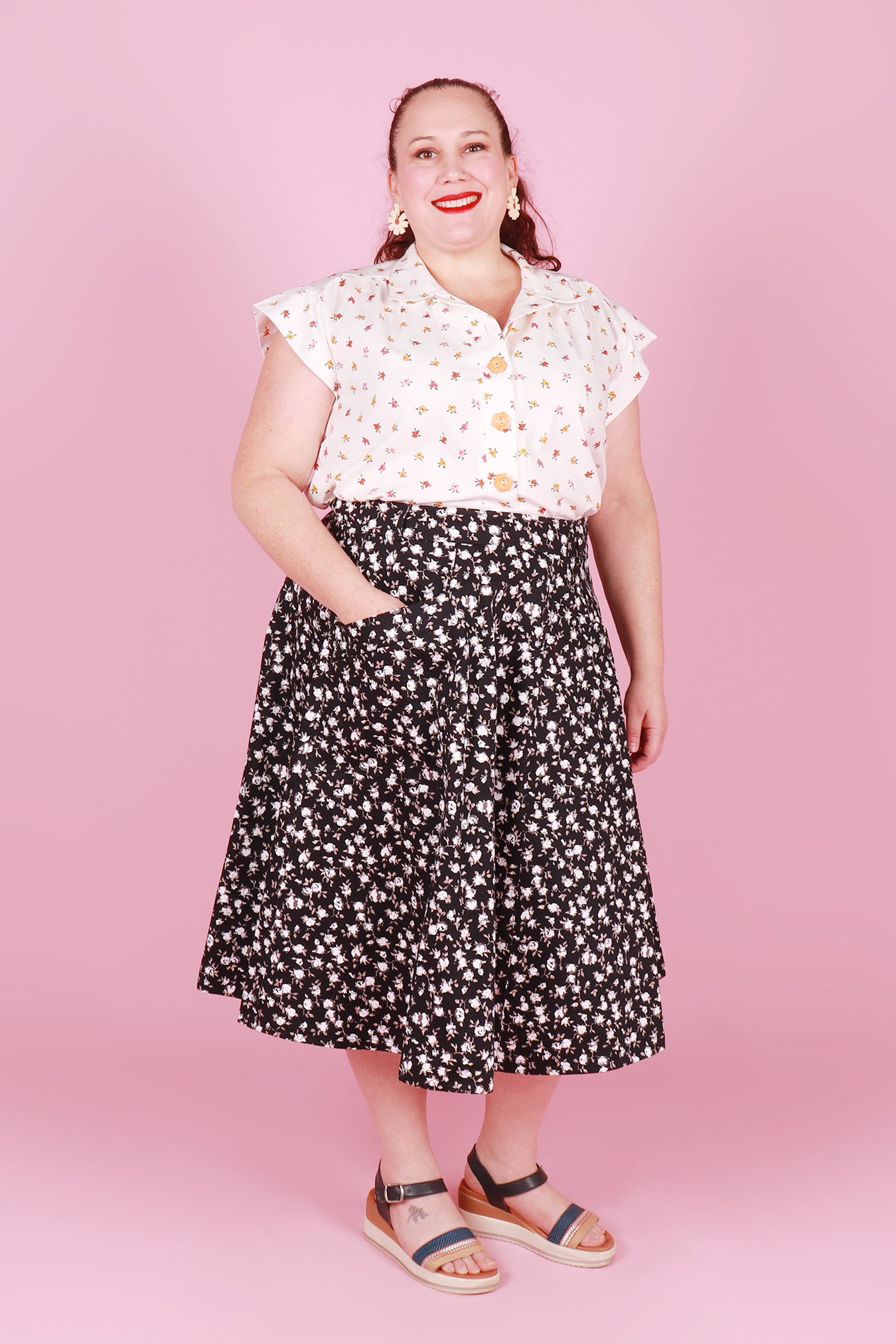 Paige Skirt Midnight Blossom