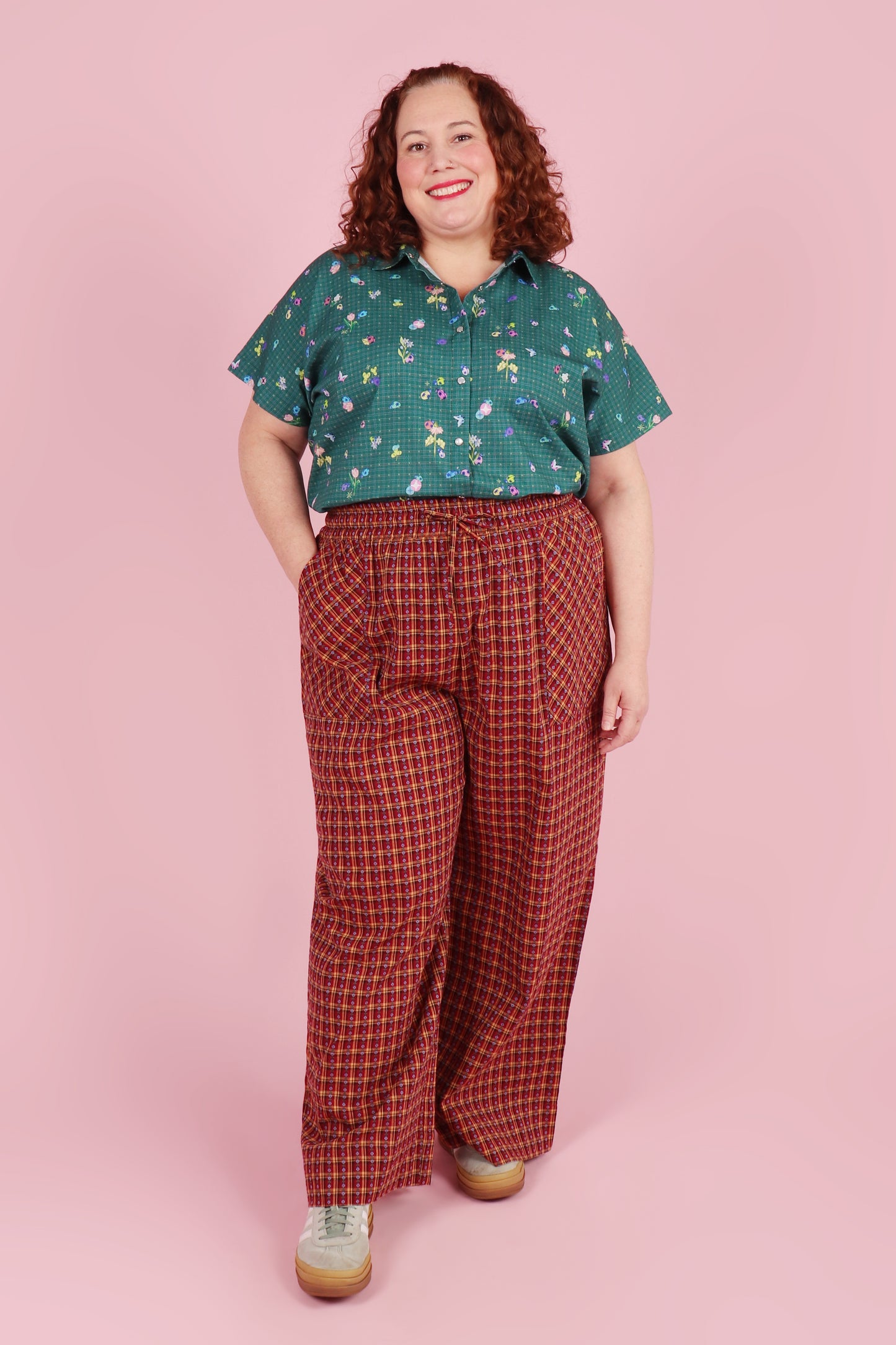Paloma Pants Rose Plaid