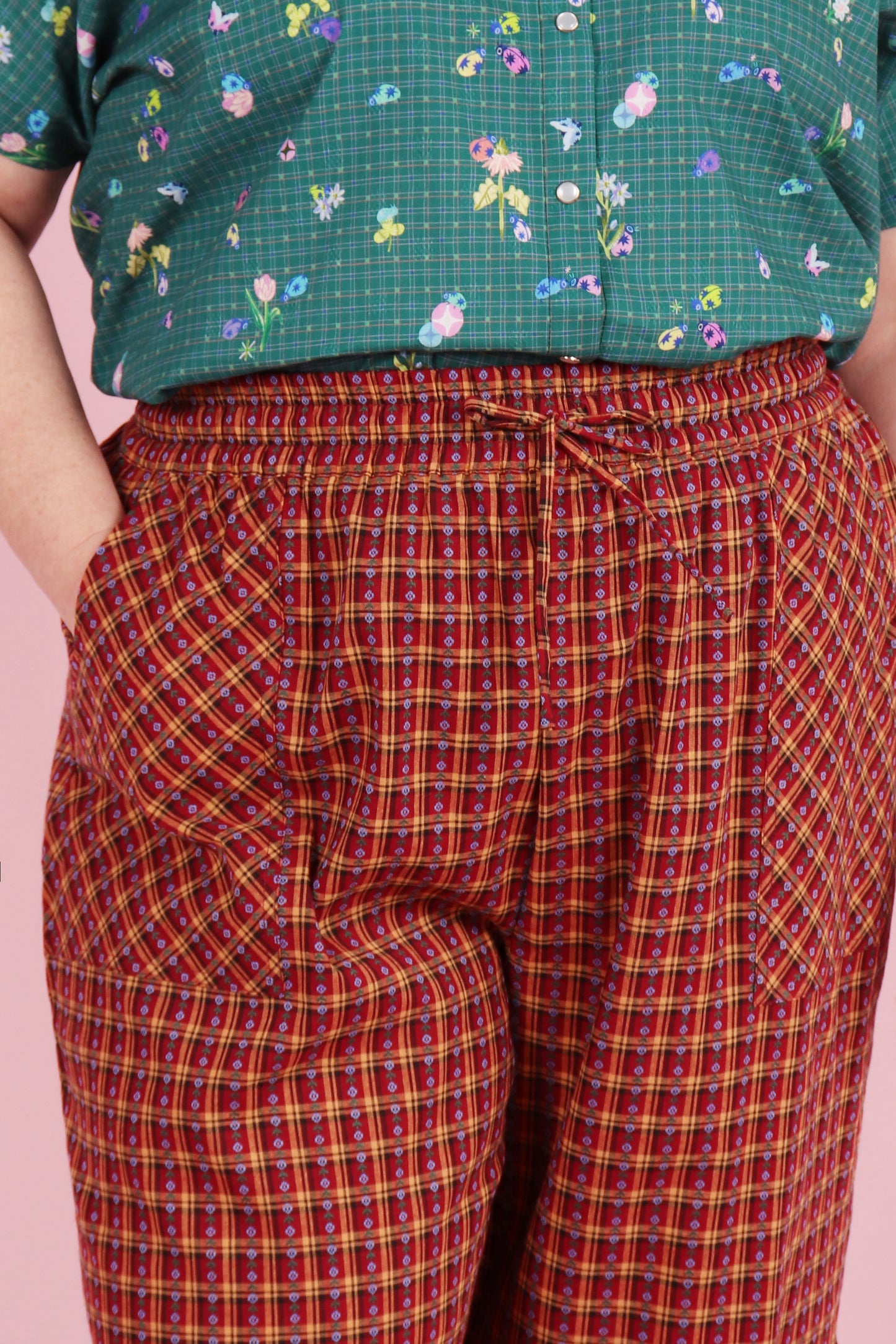 Paloma Pants Rose Plaid