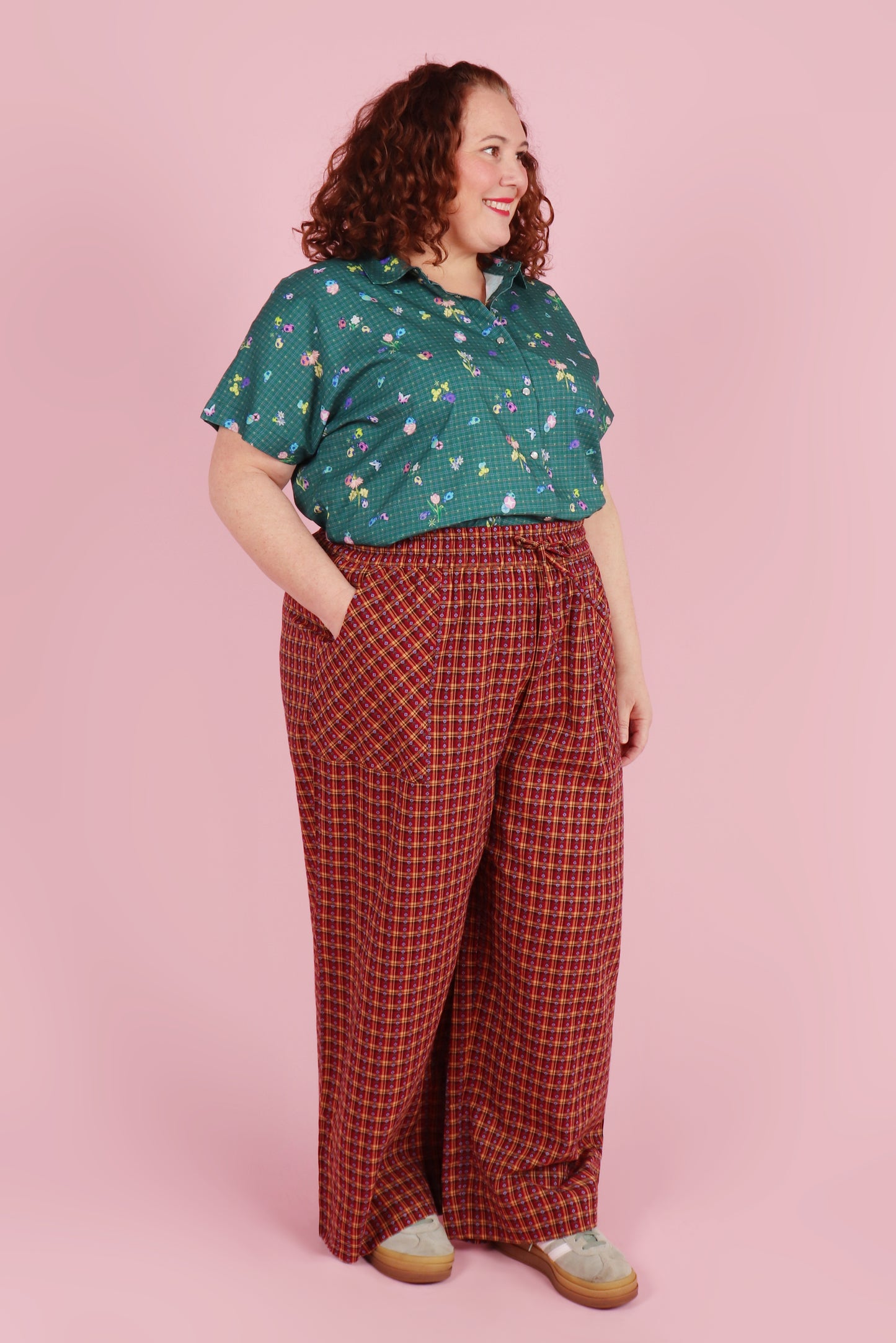 Paloma Pants Rose Plaid