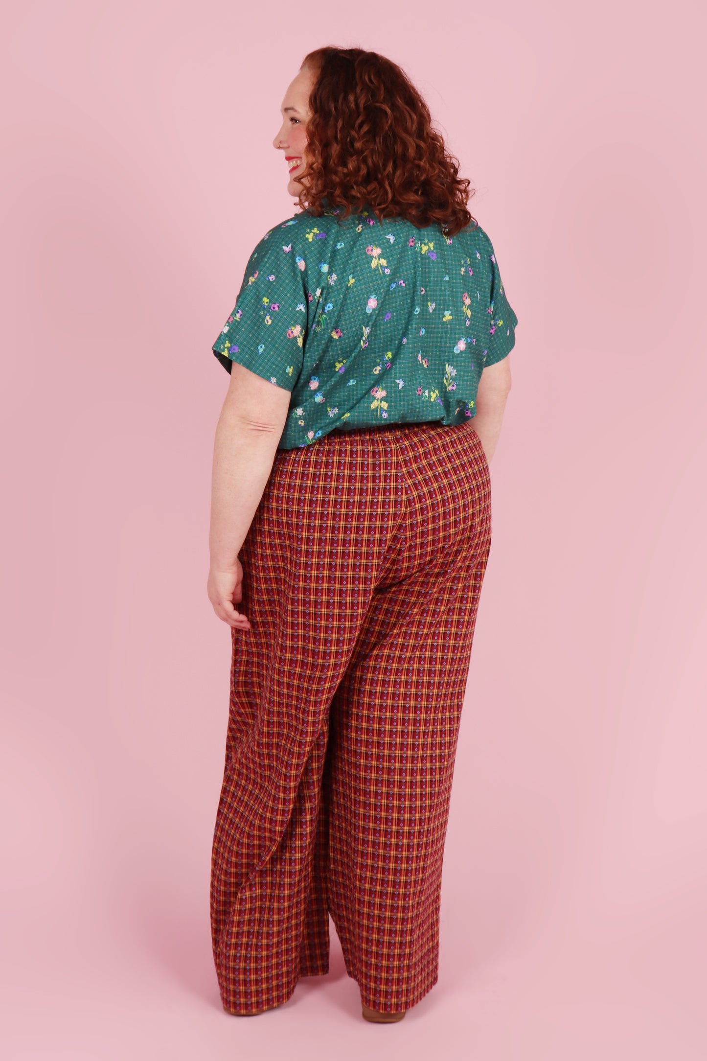 Paloma Pants Rose Plaid