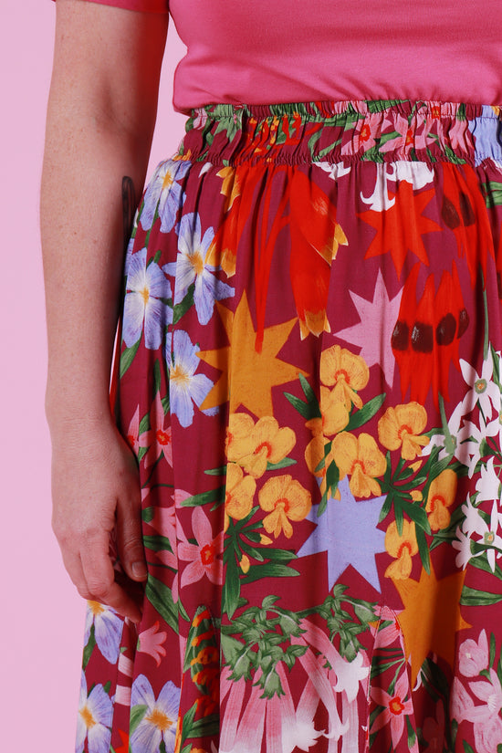 Gillian Skirt Long Festive Floral