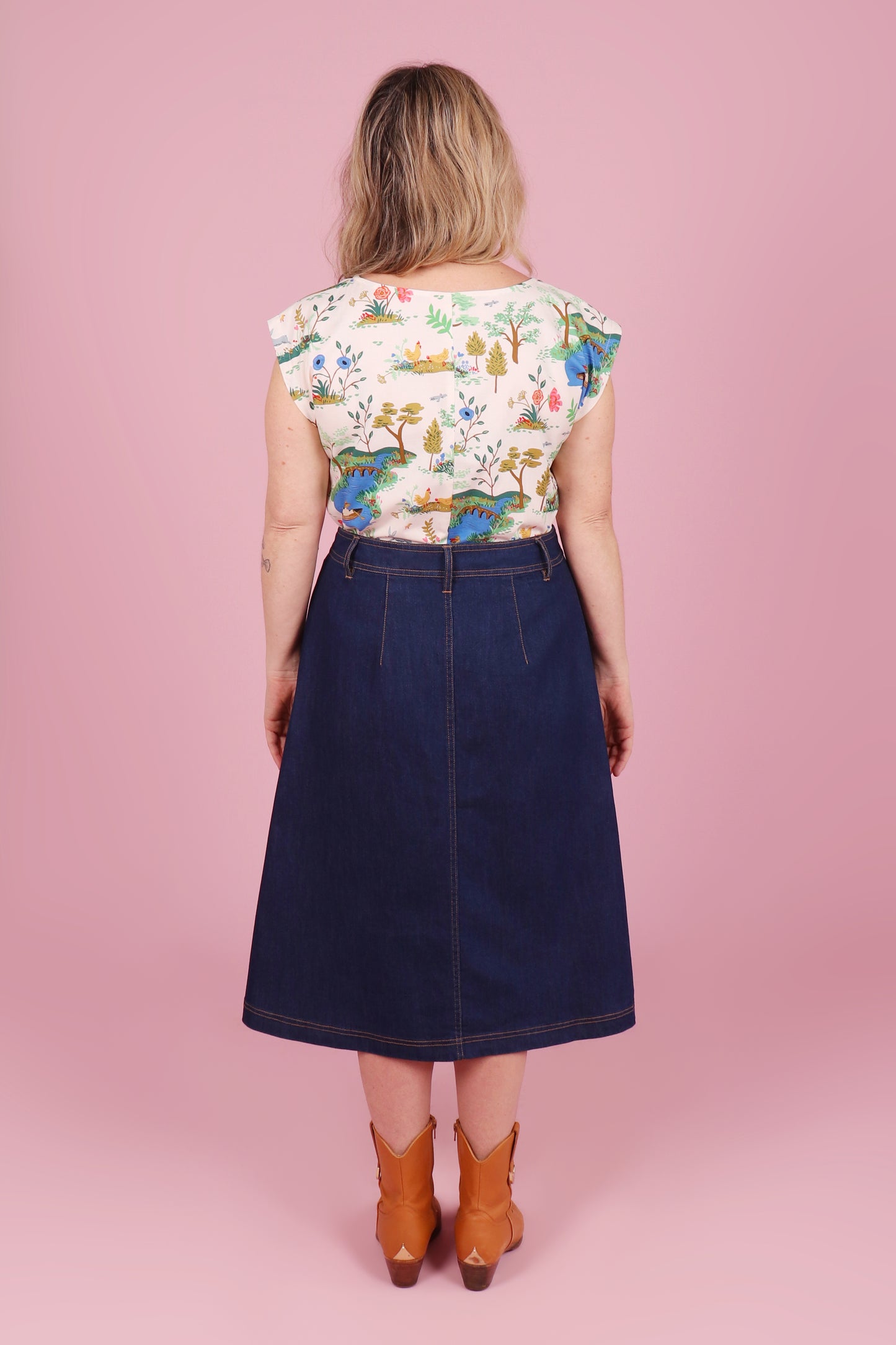 Peggy Skirt Midi Denim Forever