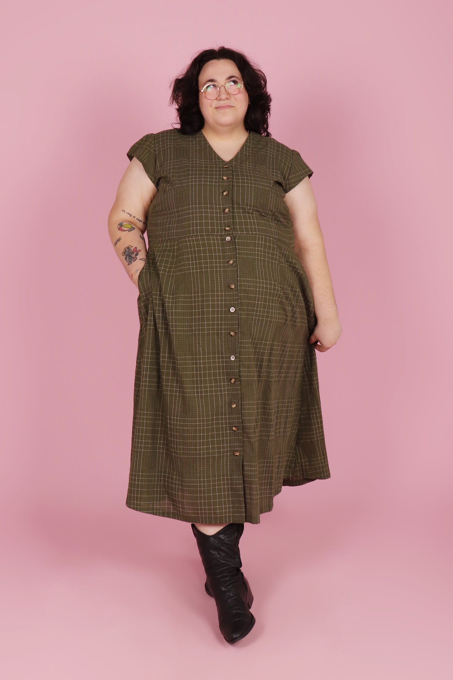 Saski Sister Dress Long Loomed Plaid