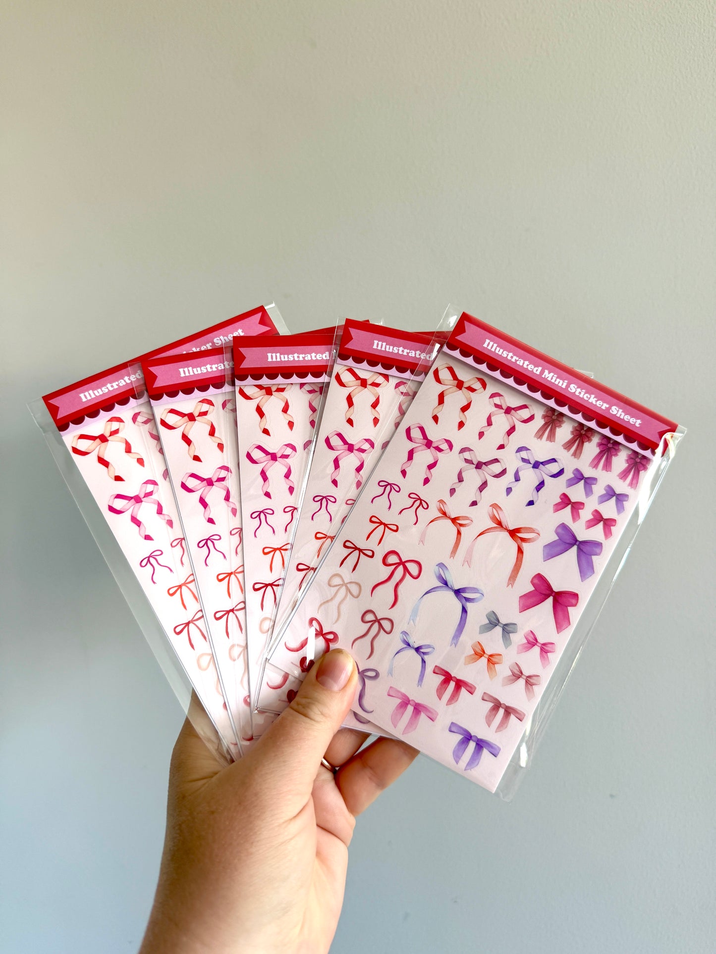 SBR Watercolour Bows Stickers- Pinks