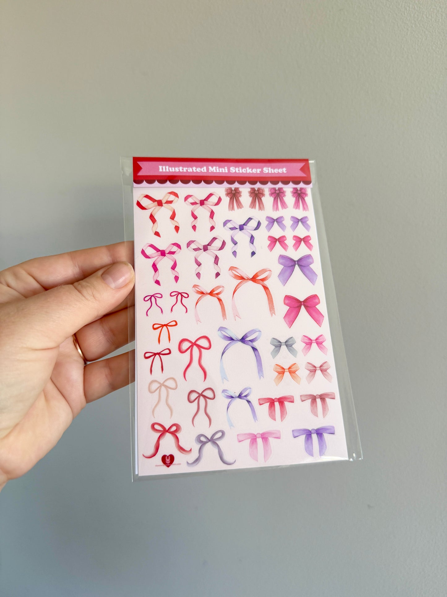 SBR Watercolour Bows Stickers- Pinks