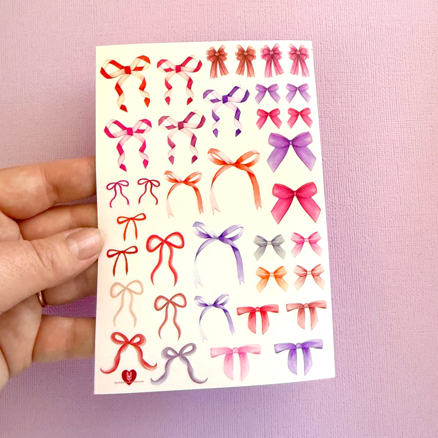 SBR Watercolour Bows Stickers- Pinks