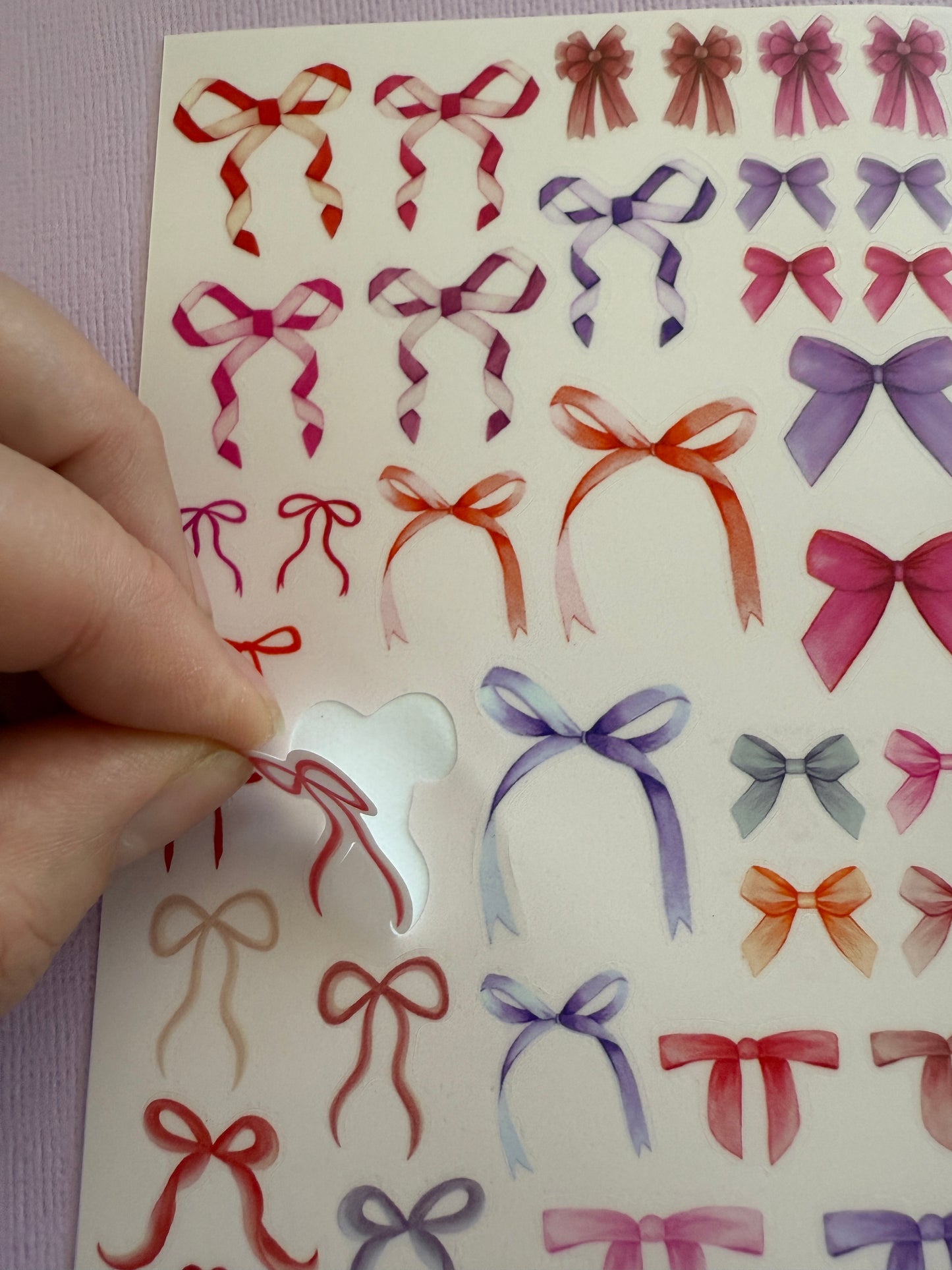 SBR Watercolour Bows Stickers- Pinks