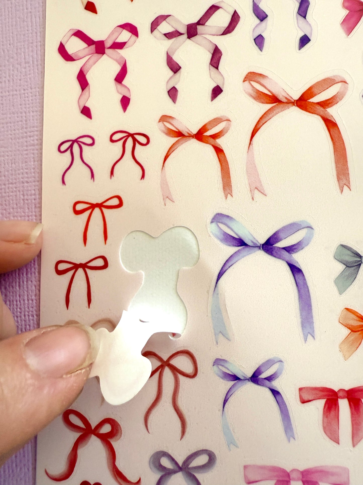 SBR Watercolour Bows Stickers- Pinks