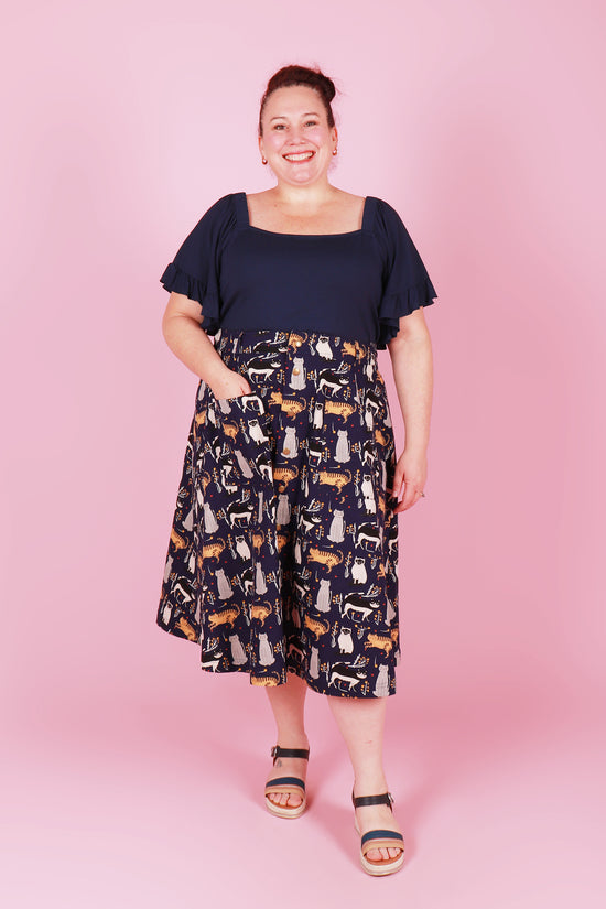 Peggy Skirt Midi Feline Fanatic