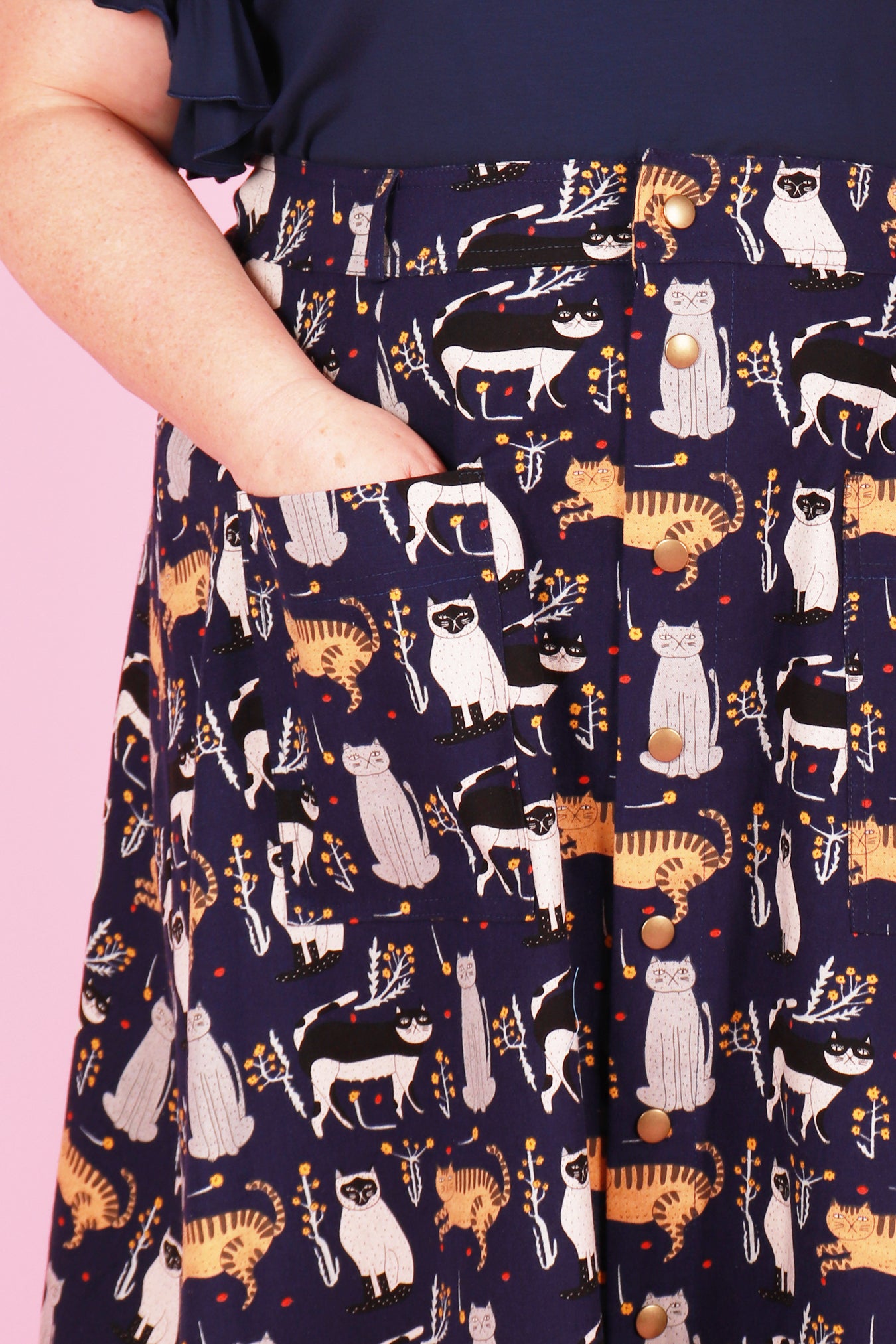 Peggy Skirt Midi Feline Fanatic