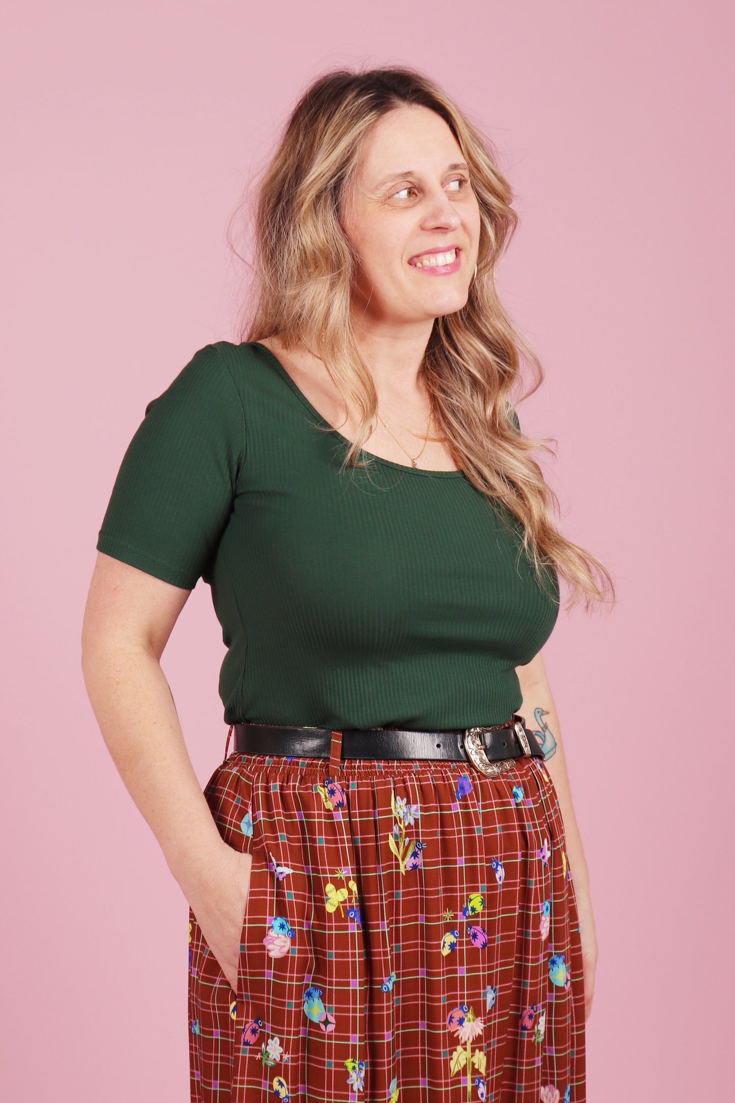 Bronte Reversible Top Green Tea