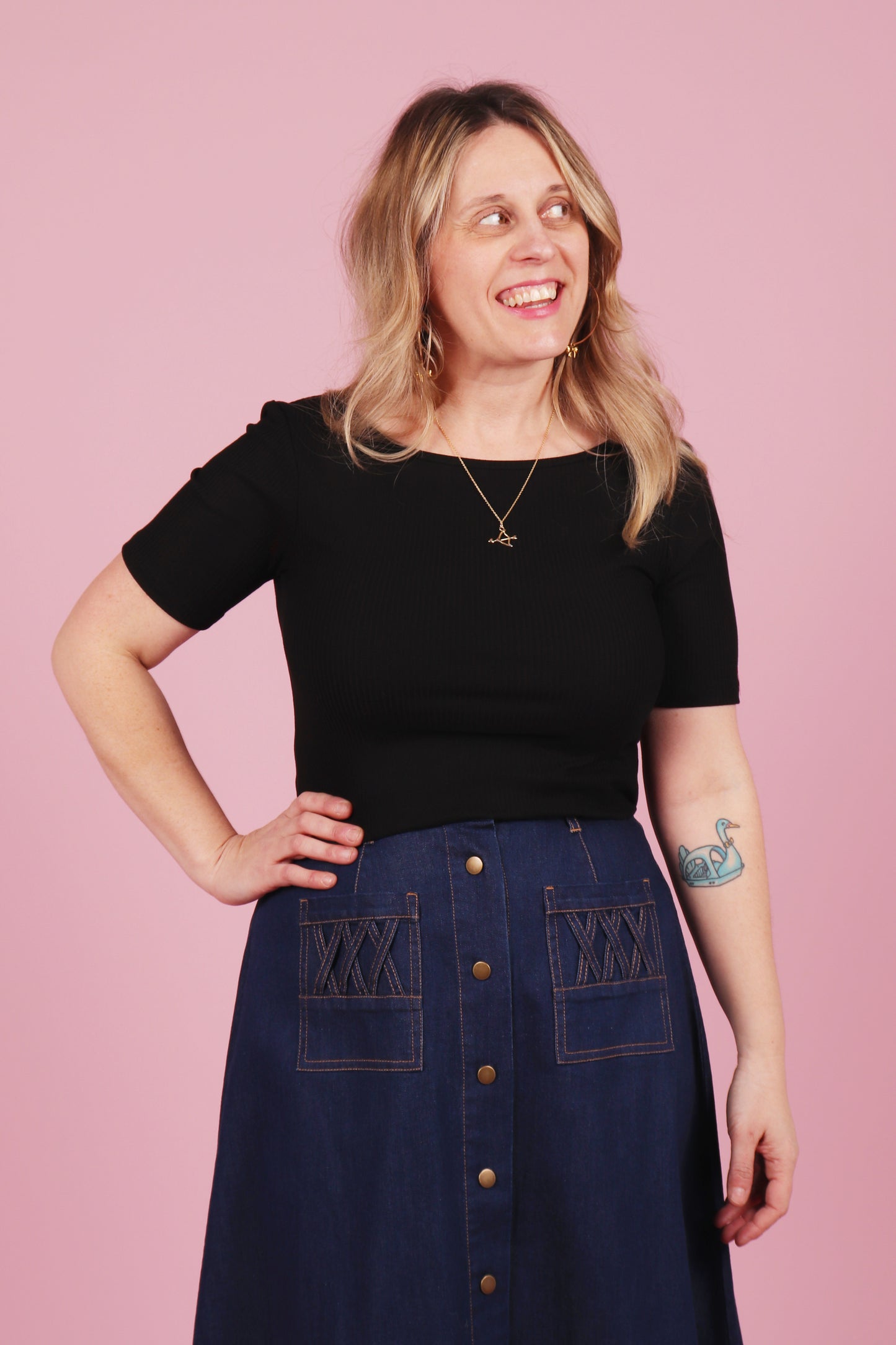 Bronte Reversible Top Black Sesame