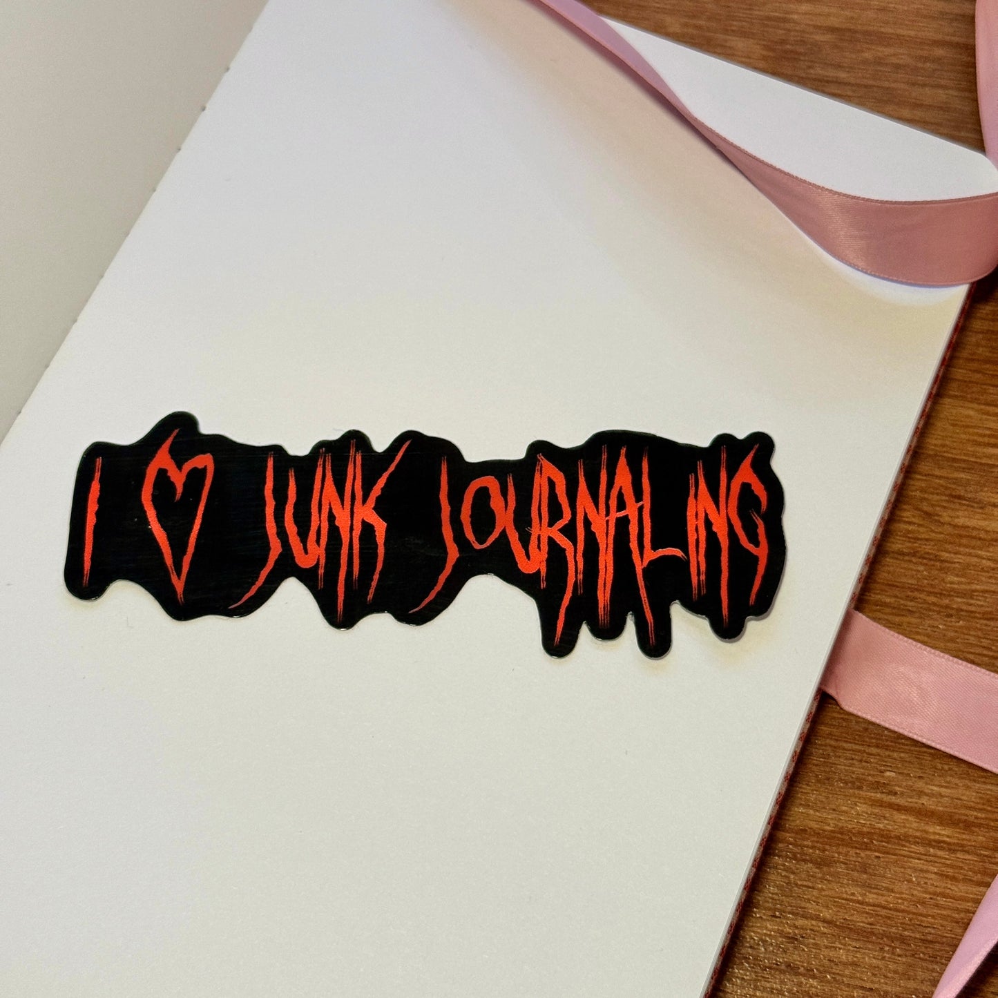 I Heart Junk Journaling Vinyl Sticker