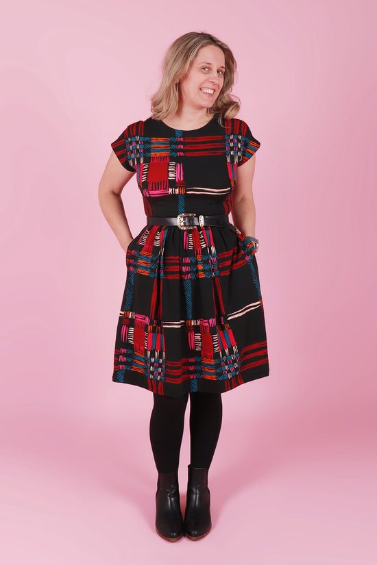 Edie Jersey Dress Painted Plaid