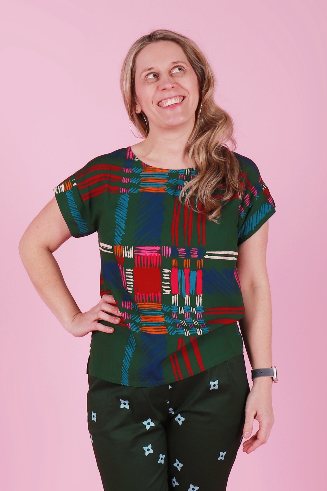 Libby Top Painted Plaid