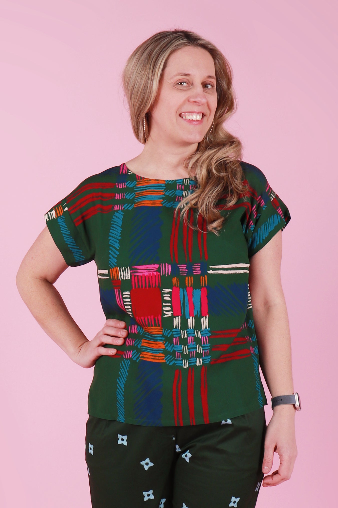 Libby Top Painted Plaid