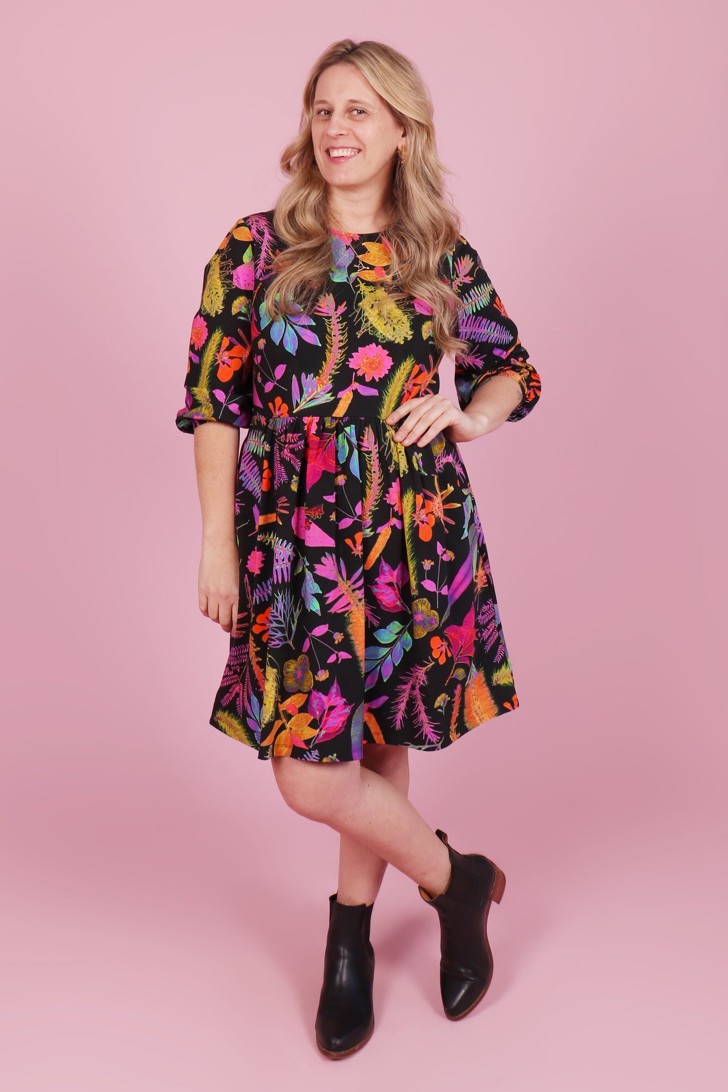 Winter Edie Jersey Dress Rainbow Botanist