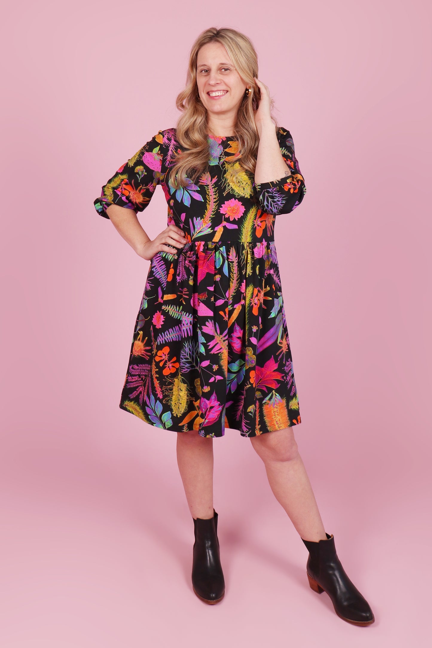 Winter Edie Jersey Dress Rainbow Botanist