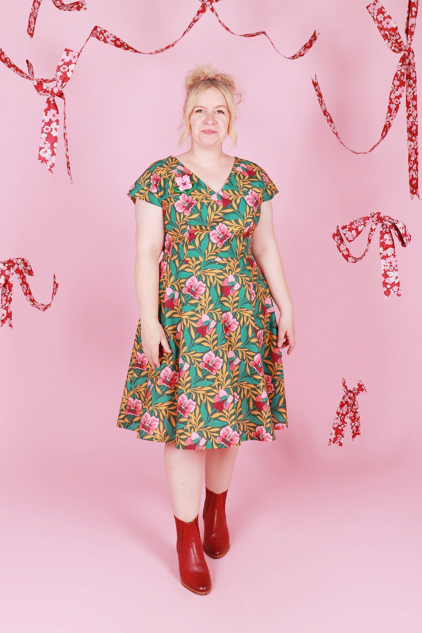 Belinda Dress Pansy Meadow Liberty