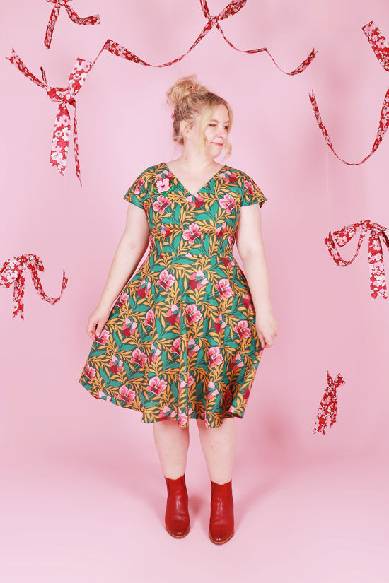 Belinda Dress Pansy Meadow Liberty