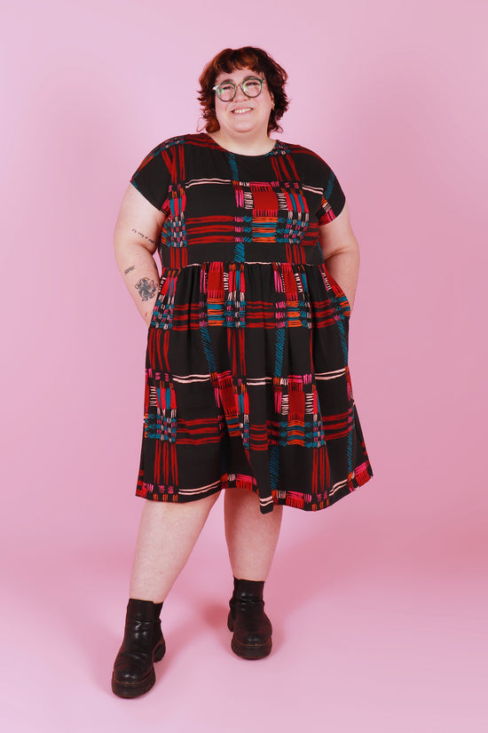 Edie Jersey Dress Painted Plaid