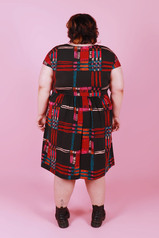 Edie Jersey Dress Painted Plaid