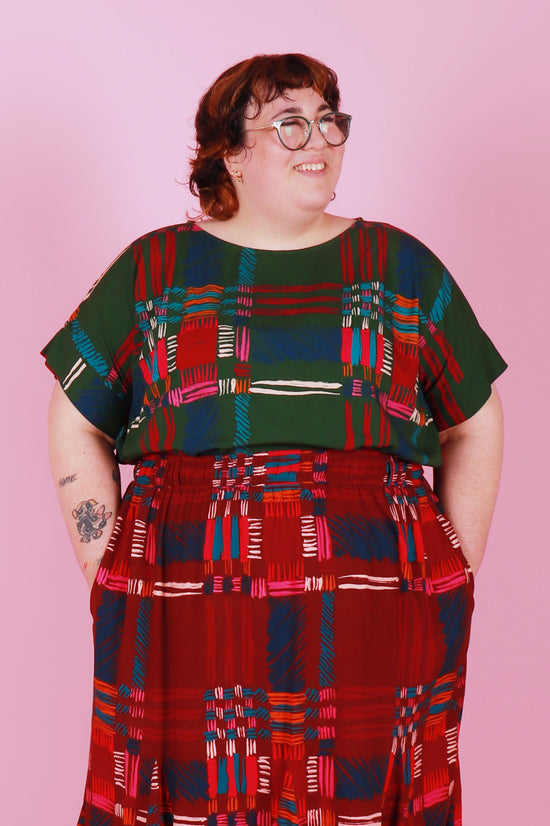 Libby Top Painted Plaid